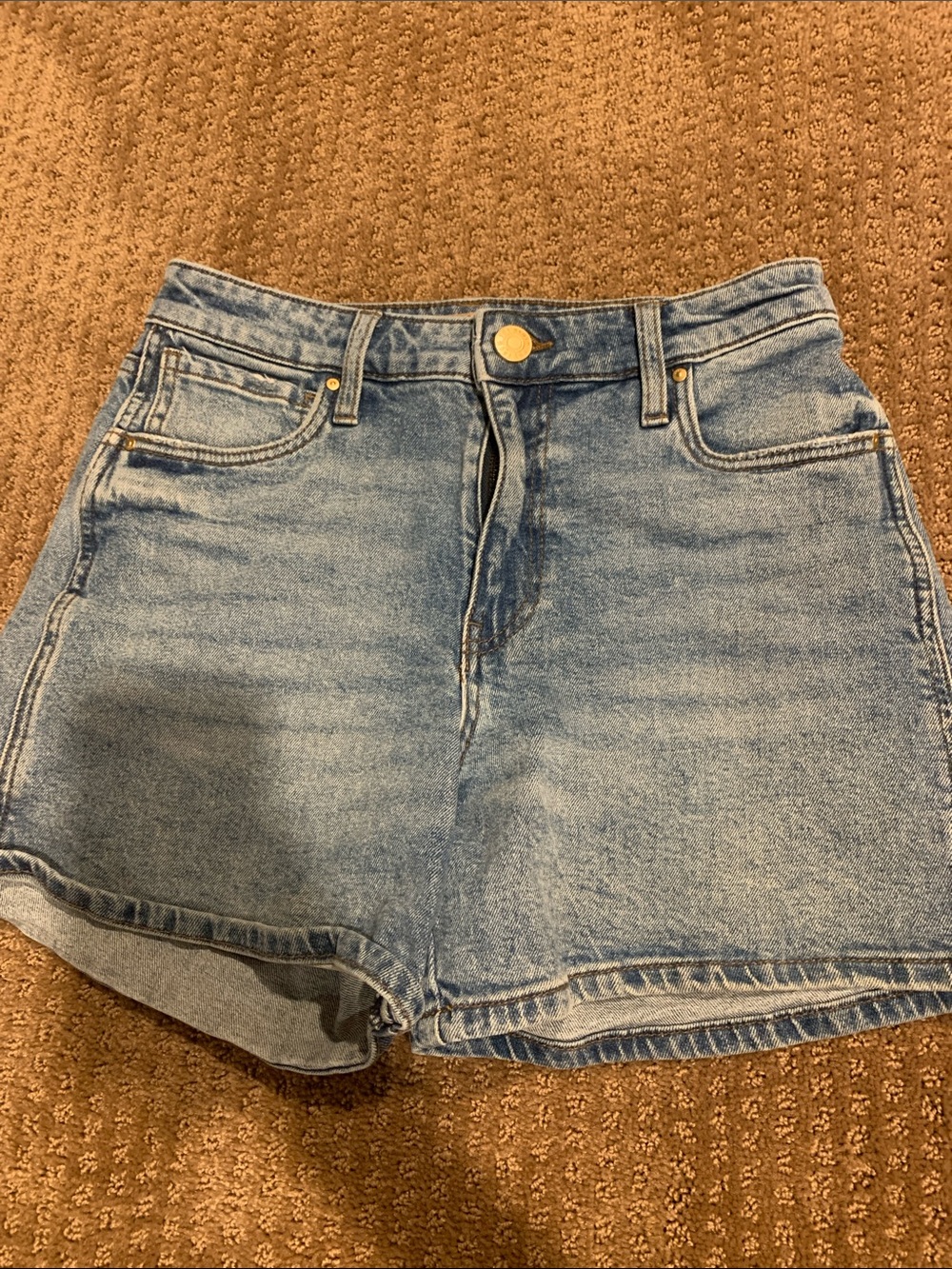 Kut from the Kloth Light Blue High-Rise Denim Shorts